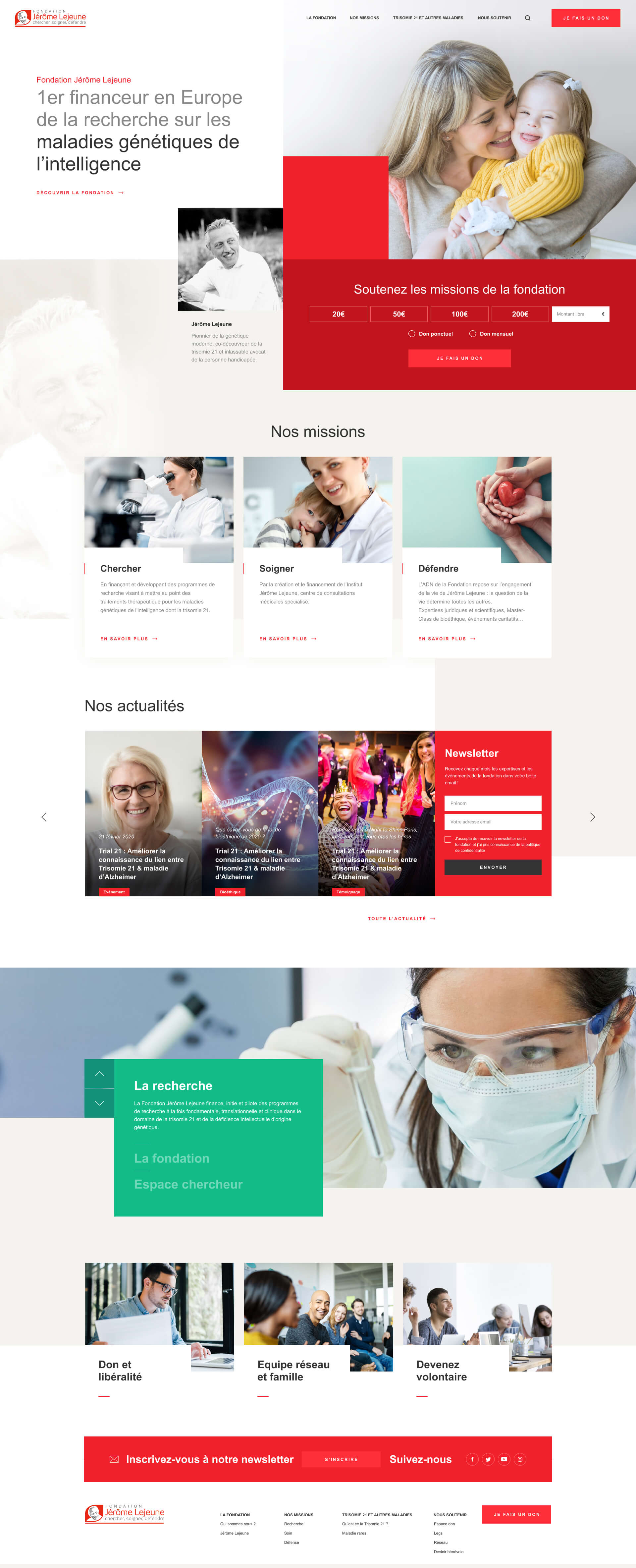 Site internet Fondation Lejeune