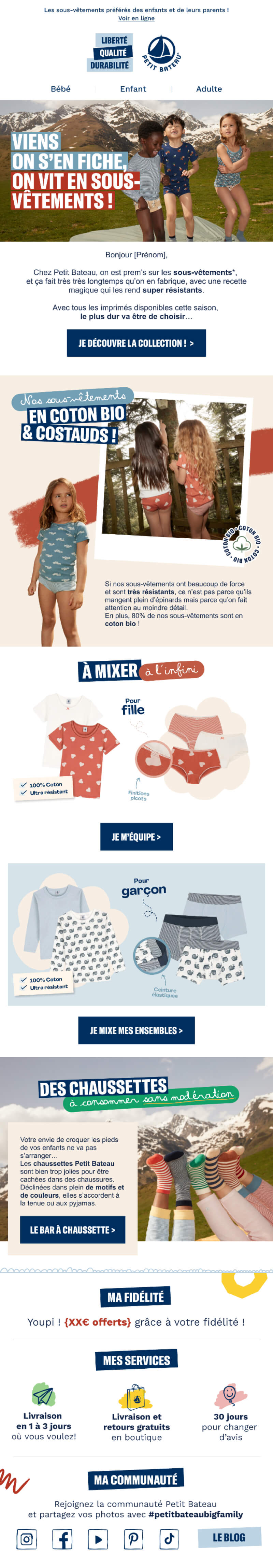 Newsletter petit bateau