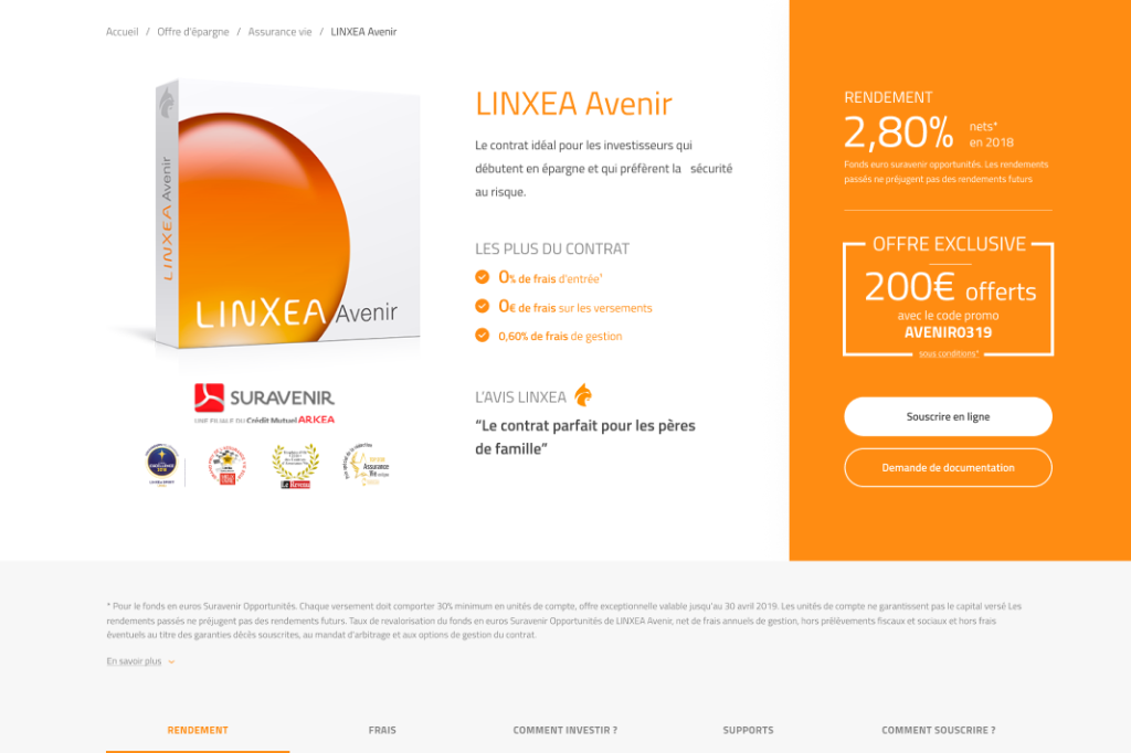 offre-assurance-vie-linxea Linxea propose une offre assurance vie "LINXEA Avenir".