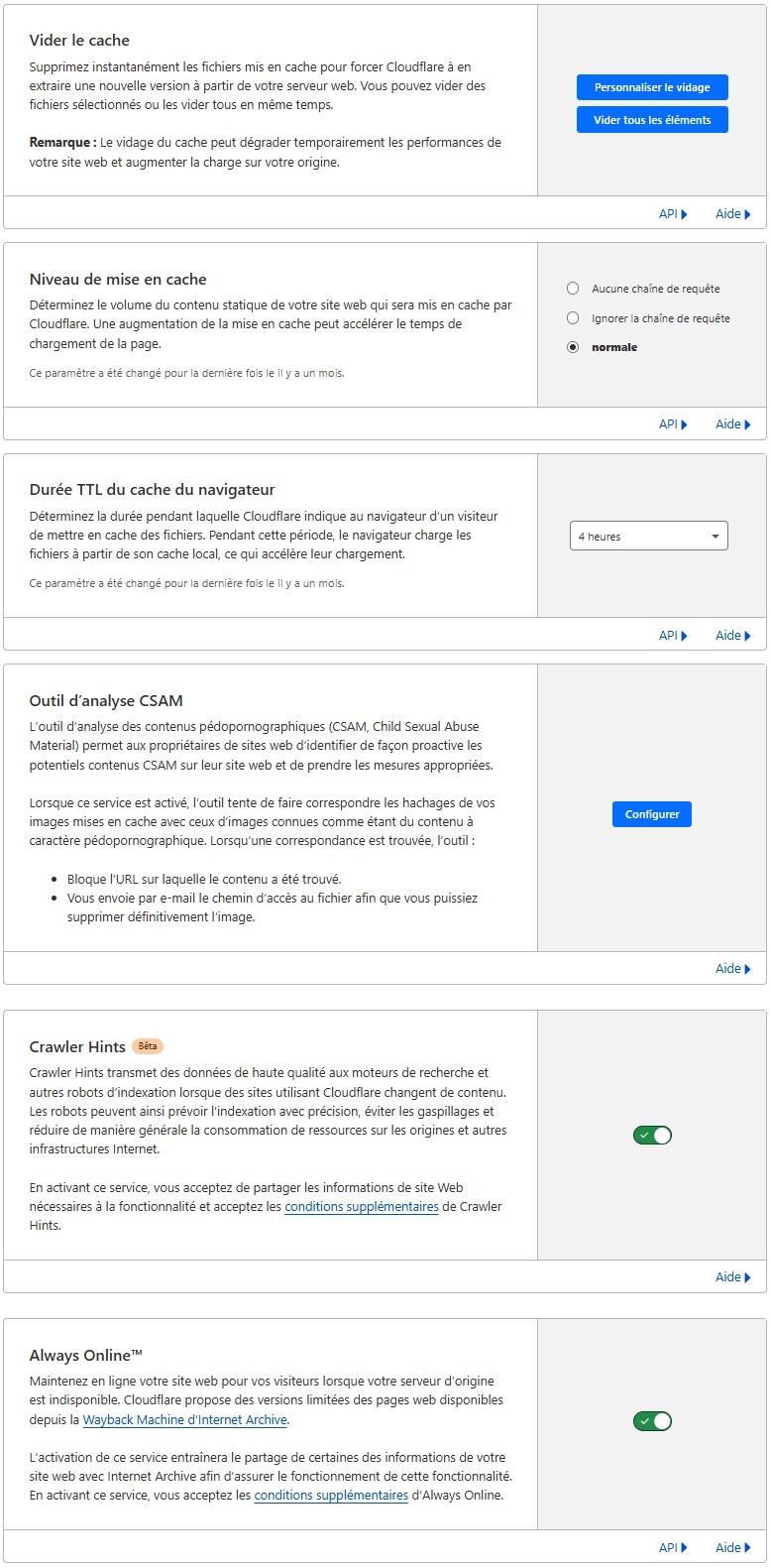 Coudflare - Caching - Configuration