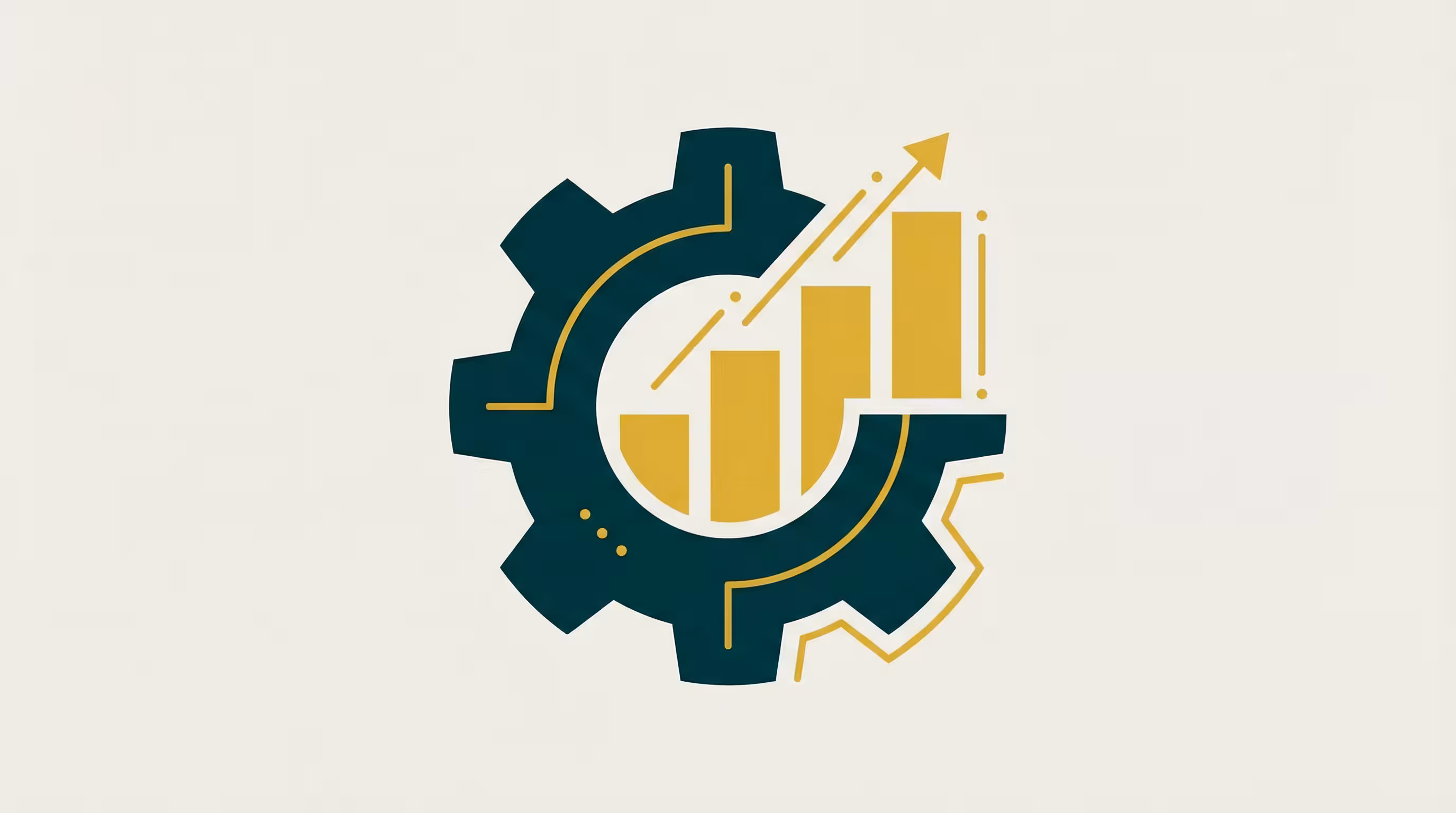 Icône d'engrenage industriel fusionnée avec un graphique financier ascendant illustrant le succès d'une stratégie SSO en industrie