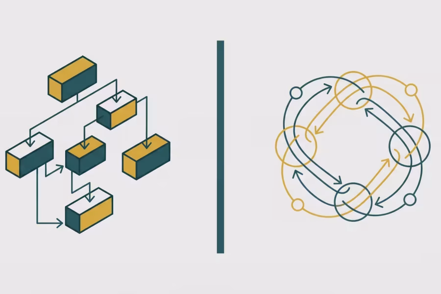 React Server Components vs Architectures Isomorphic - Illustration Blaaaz